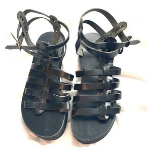 5/$25 GES Women’s Leather Sandals Black Sz 8